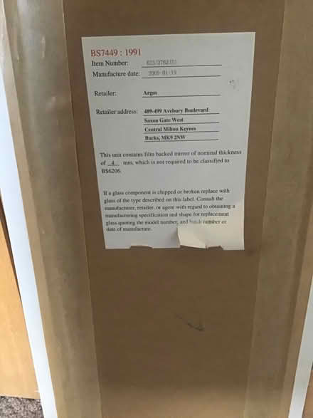 Photo of free Full length mirror (Brentry BS10) #2