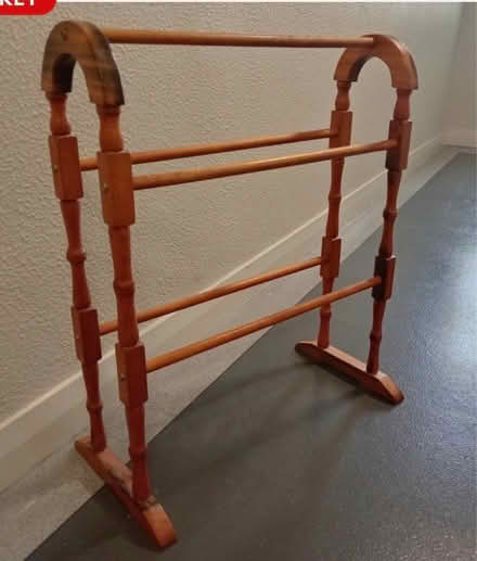Photo of freestanding wooden towel rack (sandycove) #2
