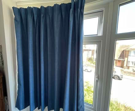 Photo of free mid-blue curtains with blackout lining (Eastbourne BN20) #1