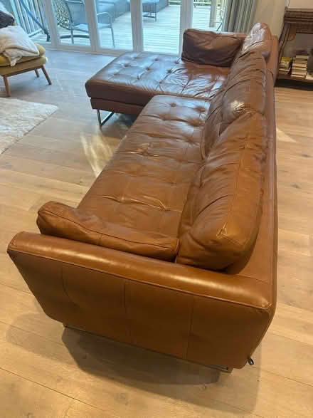Photo of free Brown leather sofa (Loughton IG10) #2