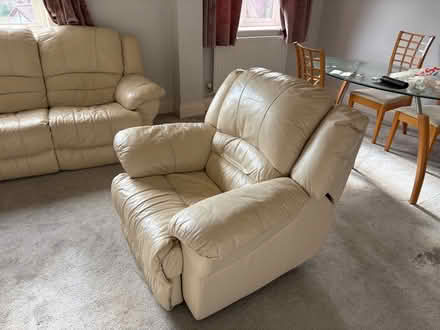 Photo of free Cream recliner 3 seat sofa and recliner armchair (nottinghamfreegle CGA NG5) #2