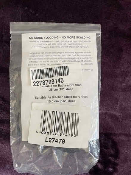 Photo of free Magiplug for baths/sinks (Woodley RG5) #2