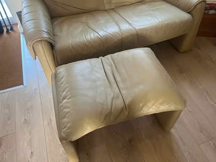 Photo of free Beige sofa and foot stool (Werrington PE4) #2