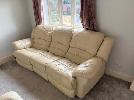Photo of free Cream recliner 3 seat sofa and recliner armchair (nottinghamfreegle CGA NG5) #1