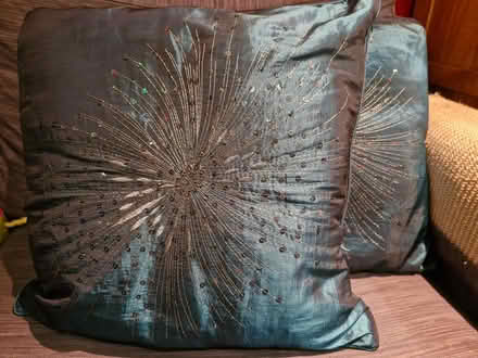 Photo of free 2 blue cushions (Denton M34) #1