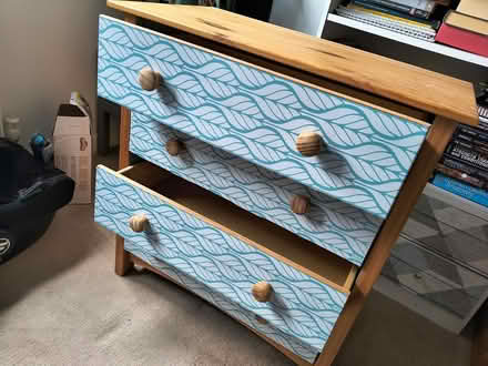 Photo of free Small, wooden chest of drawers (Harrold. MK43) #1