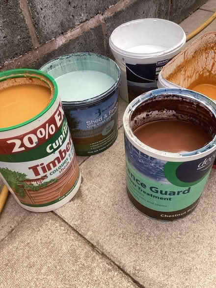 Photo of free Part used tins Fence Paint etc (LE2 Aylestone Leicester) #2