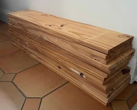 Photo of free Wood shelving/metal supports (2) (Richmond/Barnes SW13) #1