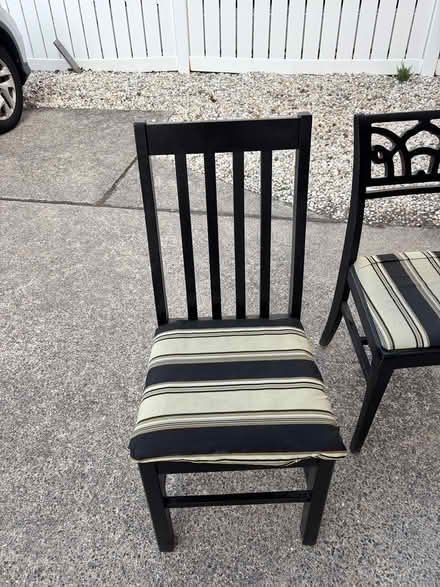 Photo of free Vintage solid, wood chairs, black (Voorhees) #3