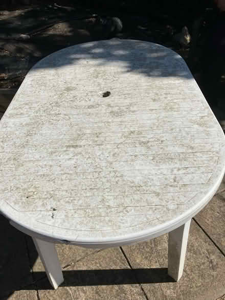 Photo of free White outdoor plastic table (Newport Pagnell MK16) #1