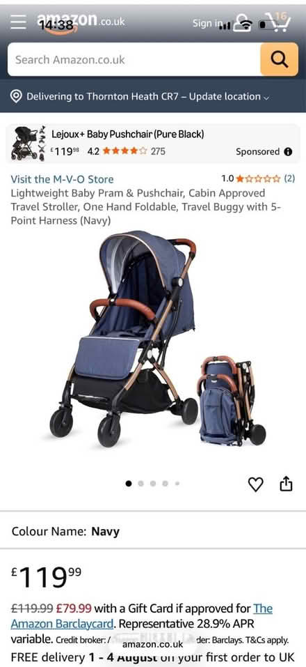 Photo of free Light weight pushchair (Croydon CR0) #1