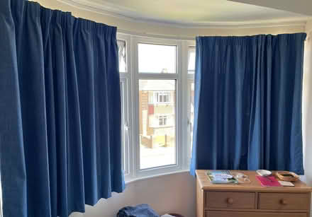 Photo of free mid-blue curtains with blackout lining (Eastbourne BN20) #2