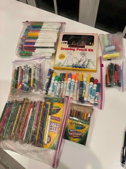 Photo of free Markers, colored pencils, crayons (Glencoe, IL) #1