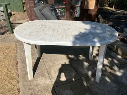 Photo of free White outdoor plastic table (Newport Pagnell MK16) #2