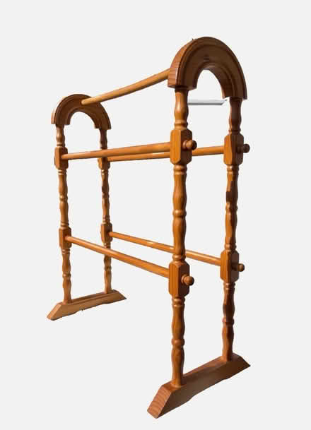 Photo of freestanding wooden towel rack (sandycove) #1