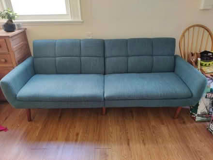 Photo of free Blue sofa (Cambridge - Prentiss st) #1