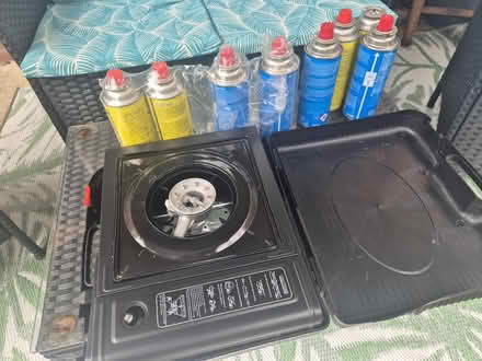 Photo of free Gas bottle camping stove with gas bottles all full (Woodchurch CH49) #1