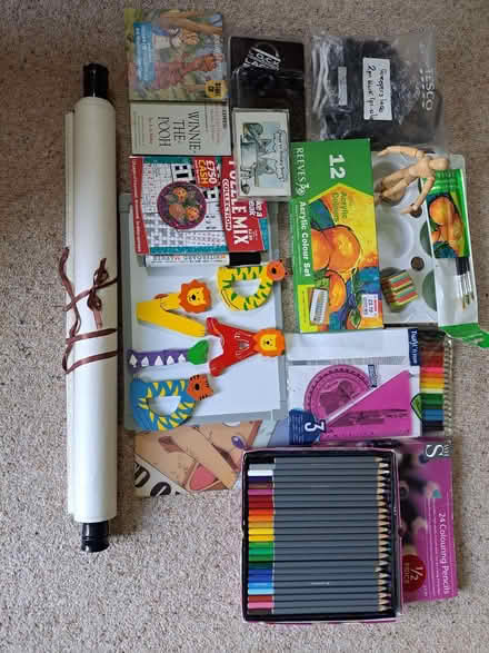 Photo of free Art supplies, no-tie laces, audio stories, small white board (Molesey KT8) #1