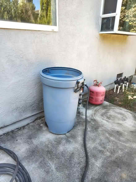 Photo of free 2 blue garbage cans (Cupertino City Hall) #1