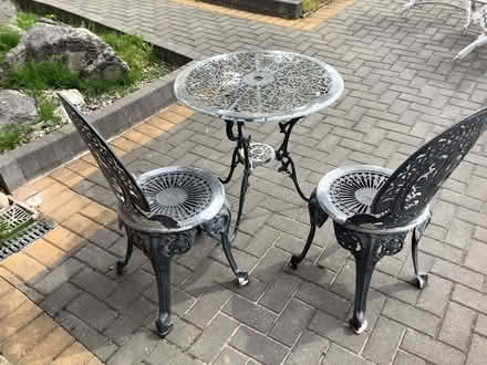 Photo of free A garden table and 2 chairs (Clayton Green PR6) #1
