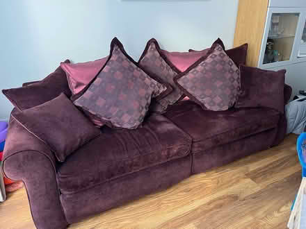 Photo of free 3 Seater Purple Couch (Dun Laoghaire) #1