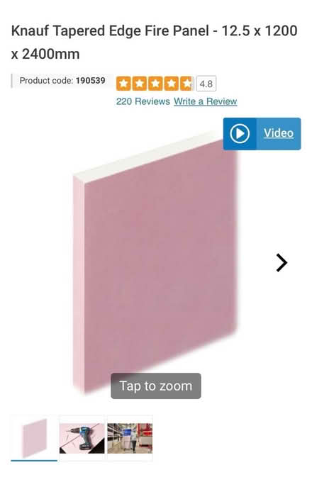 Photo of free Whole sheet plasterboard 1.2x2.4 (Flitch Green CM6) #1