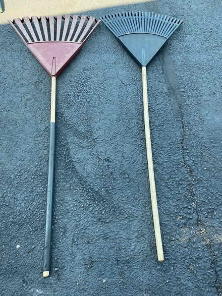 Photo of free Two plastic rakes & push broom (East Centreville) #1