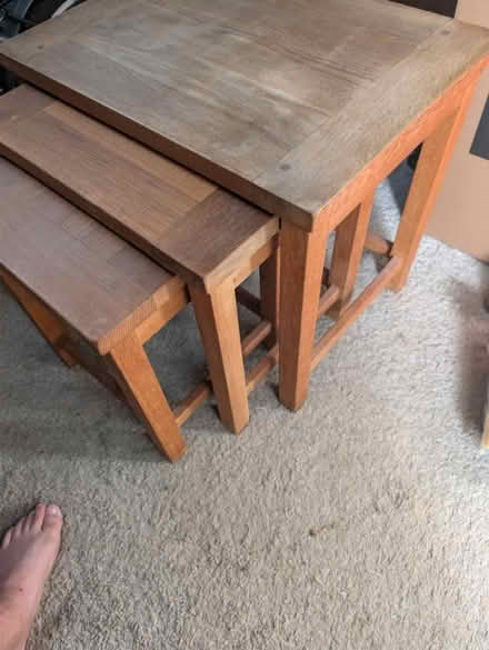 Photo of free Oak nest of tables (Ifield RH11) #1