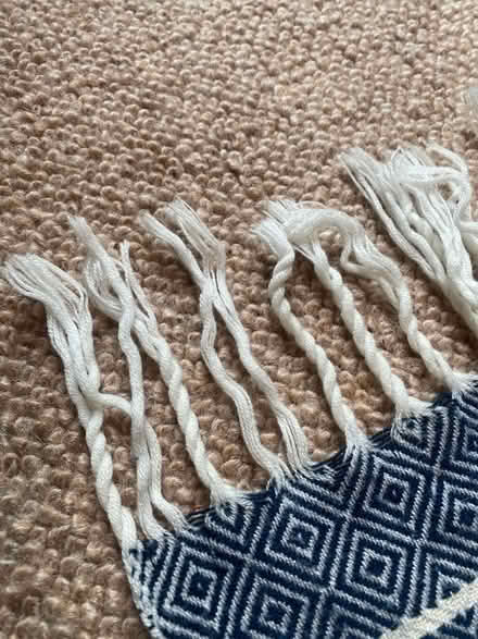 Photo of free Blue & white throw with tassels (Chapeltown LS7) #3
