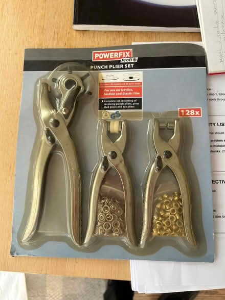 Photo of free Punch plier set for use on textiles leather and plastic film (Castleham TN37) #1
