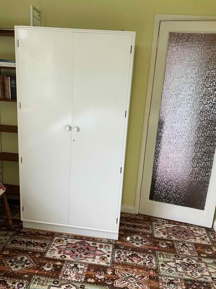 Photo of free Gents’ wardrobe, oak, painted white (Natland LA9) #1
