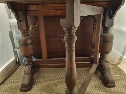 Photo of free Old wooden drop leaf table (Woodseats S8) #3