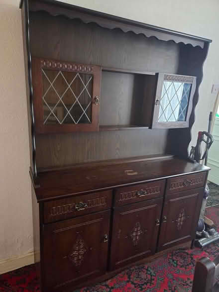 Photo of free Dark wood solid sideboard (Ashington NE63) #1