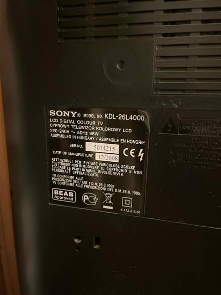 Photo of free Tv sony (E16 Custom House) #2