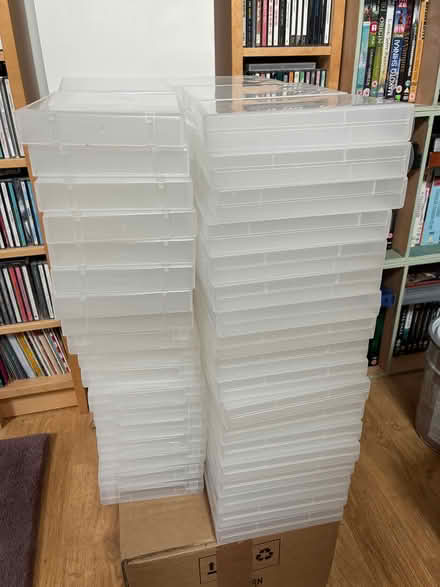 Photo of free Approx 90 UniKeep 5 disc CD/DVD boxes with extra sleeves (Wilpshire BB1) #1