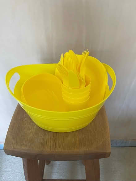 Photo of free Yellow plastic picnic set (Strawberry Hill TW1) #1