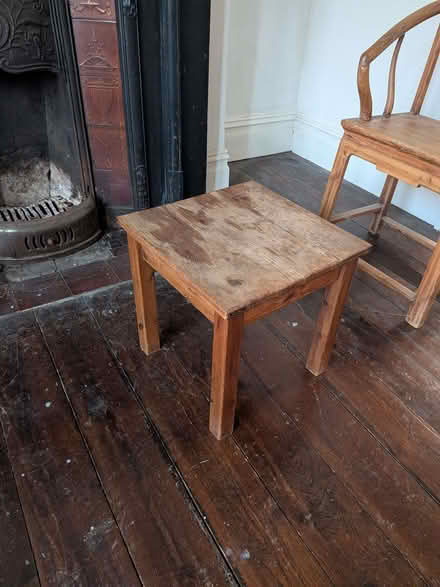 Photo of free Small wood coffee table and wooden chair (Abington NN1) #2