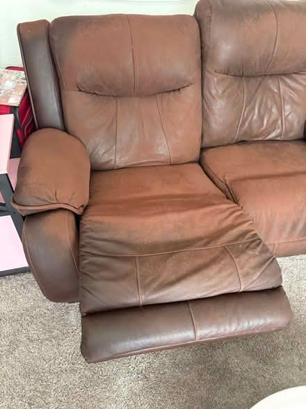 Photo of free Brown Loveseat Couch (3rd and 112th St) #2