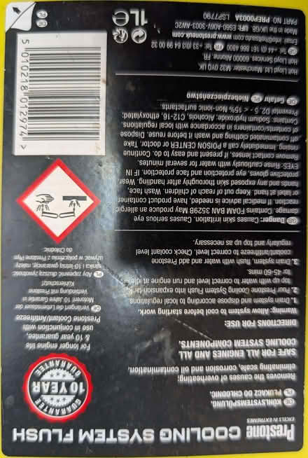 Photo of free Prestone cooling system flush. Part-filled container. (Levenshulme M12) #2