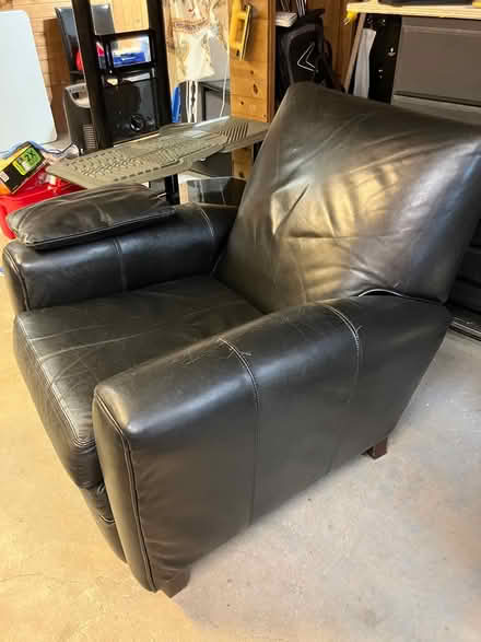 Photo of free Black leather recliner (Nakoma) #2