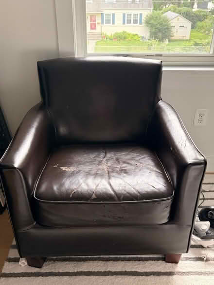 Photo of free Chocolate brown leather chair (Falls Church, VA) #1