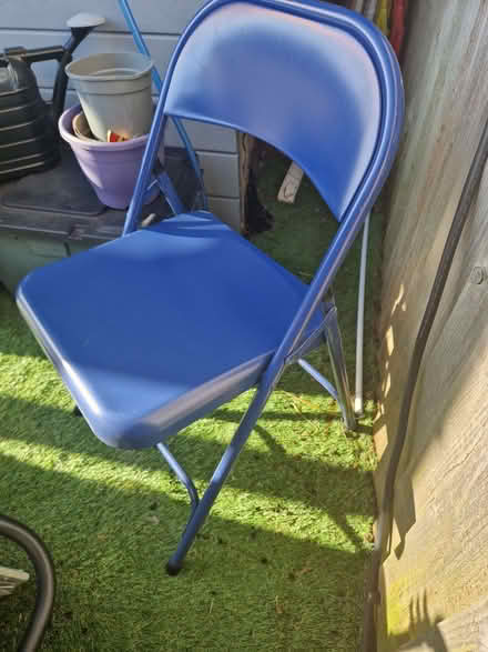 Photo of free 3 metal foldable chairs red/blue/yellow (Southfield BB9) #1