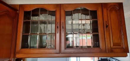 Photo of free Cupboard, Solid Wood With Glass Panelled Doors (Hinckley LE10) #1