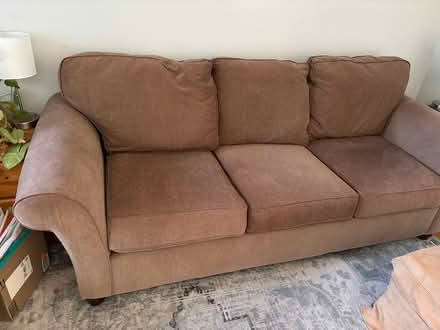 Photo of free 3 seater brown couch (Near Downtown Fullerton) #1