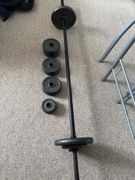 Photo of free Weights and bar 26kg (Chiswell Green AL2) #2