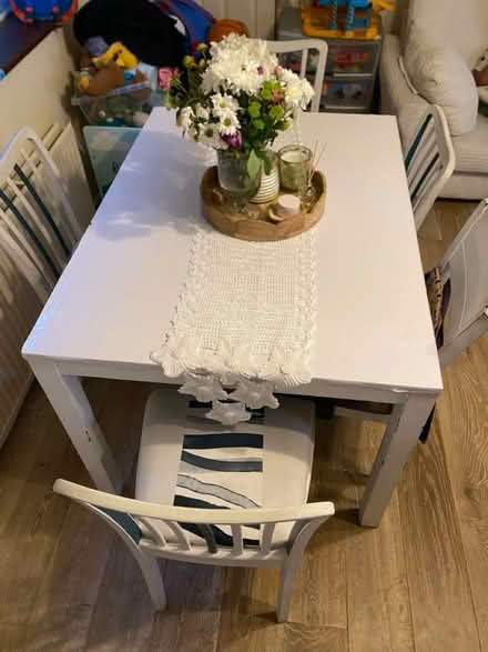 Photo of free White Table with 5 chairs (Ox449dj Garsington) #1