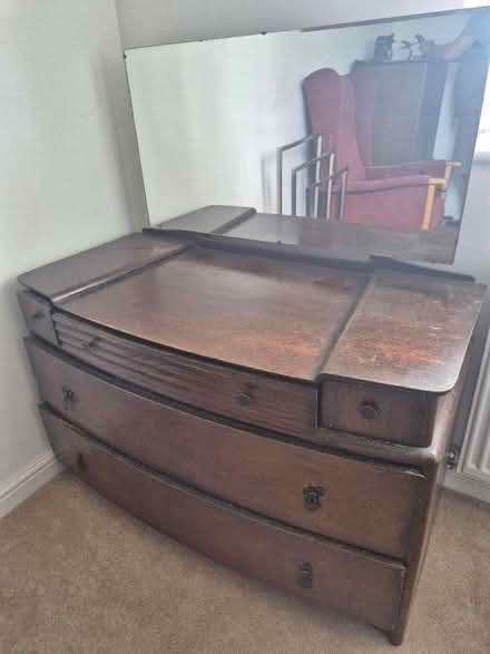Photo of free Solid Oak Dressing Table With Mirror (Plymstock PL9) #3
