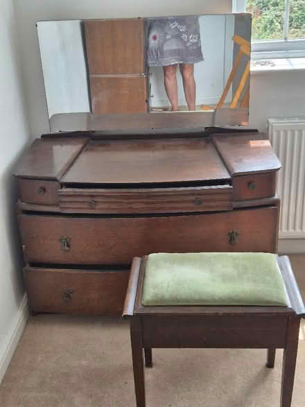 Photo of free Solid Oak Dressing Table With Mirror (Plymstock PL9) #1