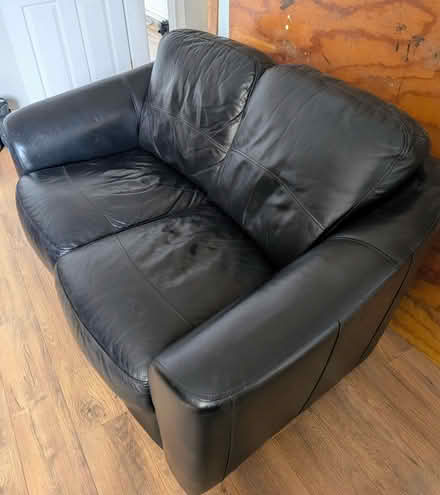 Photo of free 2 seater leather sofa (Shotton CH5) #2