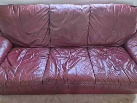Photo of free Red Leather Sofa (Plymstock PL9) #1